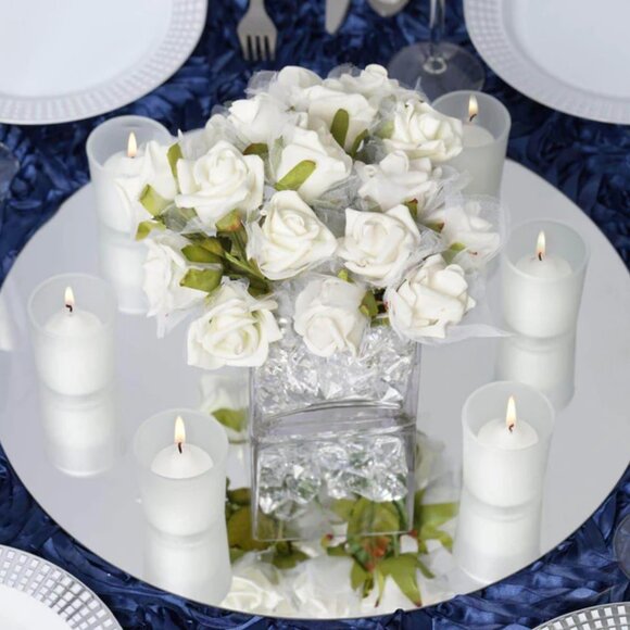 Hanging Wall Decor Round Glass Mirror Table Centerpiece - Decorative Reflective - Picture 2 of 12